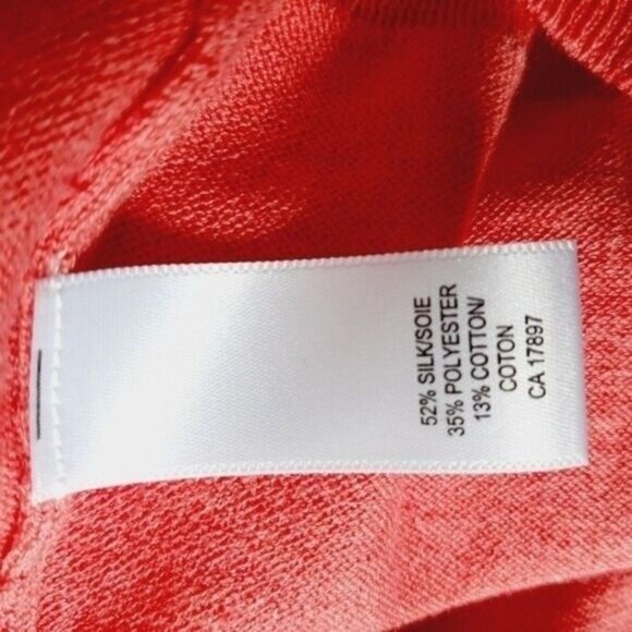 BANANA REPUBLIC NEW Silk Blend Cardigan Button Down Fine Knit Classic Pink Sz XL - Picture 9 of 9